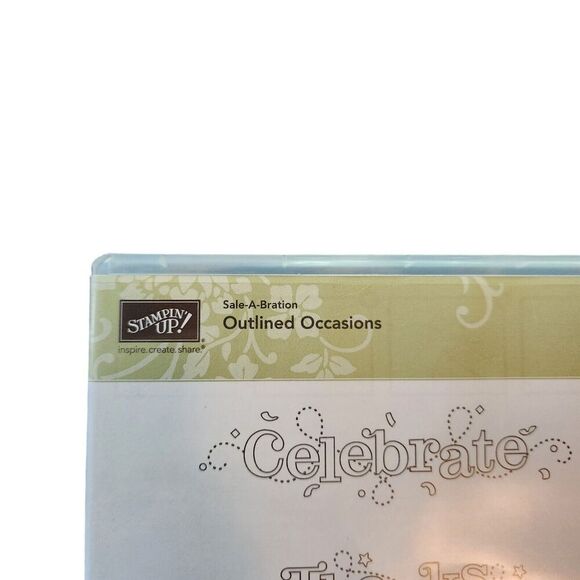 Stampin' Up! OUTLINED OCCASIONS Stamp Set of 6 126016 Celebrate Thanks Love - Picture 2 of 5